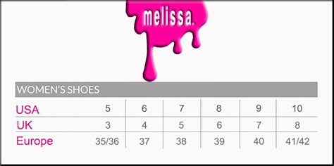 melissa shoes size chart